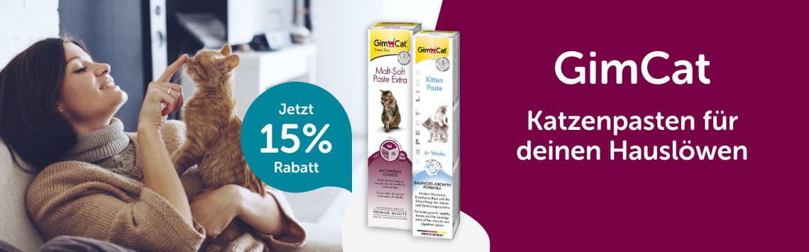 GimCat Katzenpasten mit 15% Rabatt