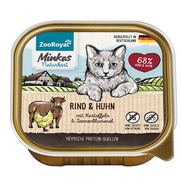ZooRoyal Minkas Naturkost Adult Rind & Huhn mit Kartoffeln & Sonnenblumenöl