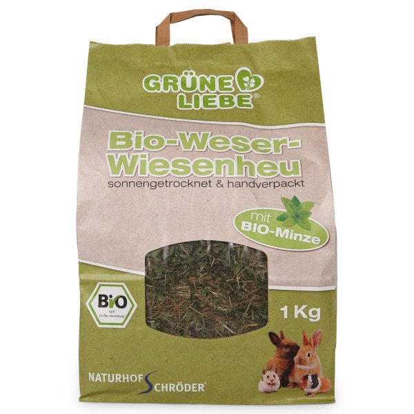 Naturhof Schröder Grüne Liebe Bio-Weser-Wiesenheu mit Minze 1 kg