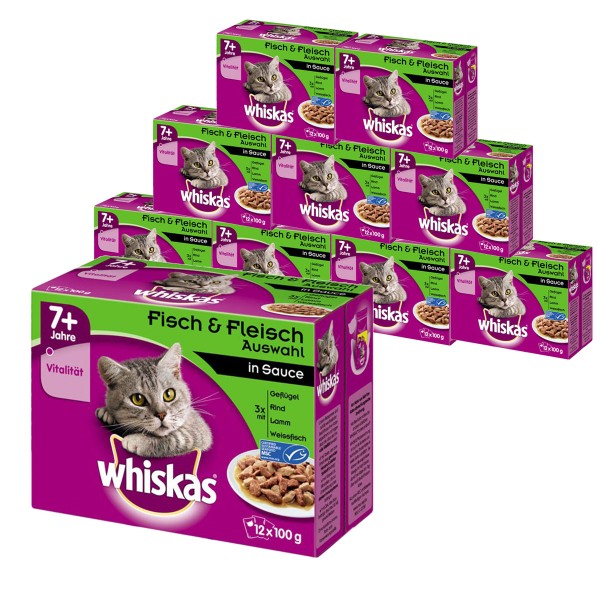 Whiskas 120er Mega-Multipack Katzenfutter in verschiedenen Sorten