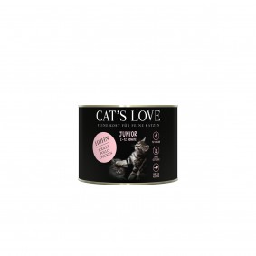 Cat's Love Junior konzerva, čisté kuřecí maso s mořskými řasami a světlicovým olejem
