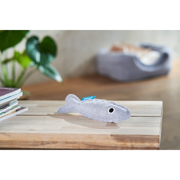 ZooRoyal Katzenspielzeug Fisch mit Katzenminze grau