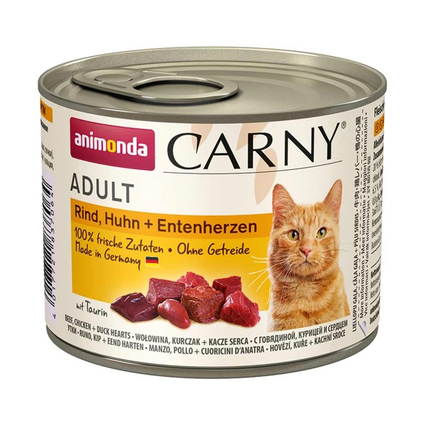Animonda Katzenfutter Carny Adult Rind, Huhn und Entenherzen