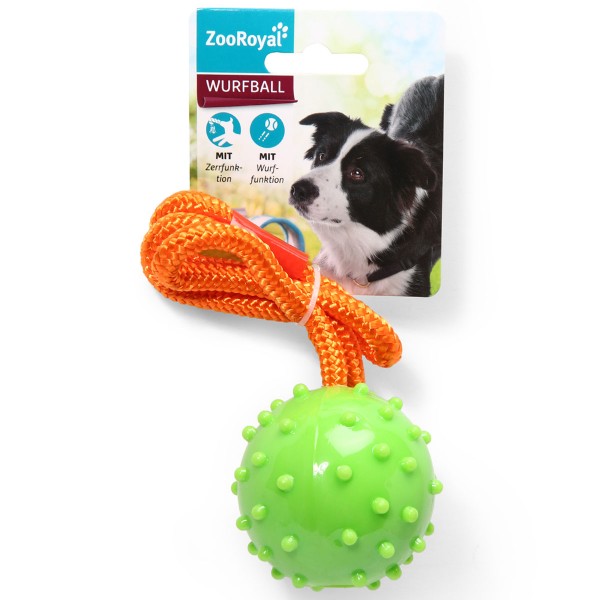 ZooRoyal Wurfball am Seil grün, Hundespielzeug