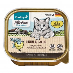 ZooRoyal Minkas Naturkost Adult Huhn & Lachs verfeinert mit Karotten & Lachsöl